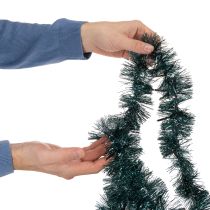 Article Guirlande de Noël à Lamelles avec 60 LED et Timer, 3 m, Vert Émeraude, Usage Intérieur et Extérieur
