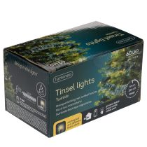 Article Guirlande de Noël à Lamelles avec 60 LED et Timer, 3 m, Vert Émeraude, Usage Intérieur et Extérieur