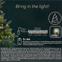 Article Guirlande de Noël à Lamelles avec 60 LED et Timer, 3 m, Vert Émeraude, Usage Intérieur et Extérieur