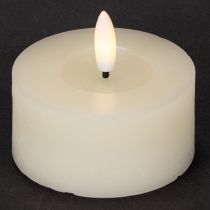Article Lot de 2 bougies LED en cire véritable effet vacillant avec minuterie, blanc chaud, Ø 7 cm