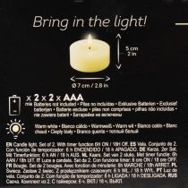 Article Lot de 2 bougies LED en cire véritable effet vacillant avec minuterie, blanc chaud, Ø 7 cm