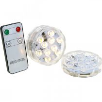 Article Lumières LED sous-marines avec télécommande blanc chaud 2 pièces