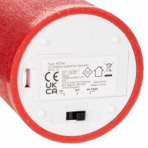 Article Bougie pilier LED rouge avec minuterie et lumière blanc chaud, en cire véritable, 15 cm