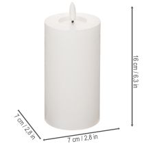 Article Bougie pilier LED, effet vacillant, avec minuterie, Ø7cm, 16cm