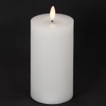 Article Bougie pilier LED, effet vacillant, avec minuterie, Ø7cm, 16cm