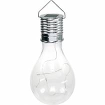 Décoration de Jardin Ampoule LED Solaire Transparente Blanc Chaud H15cm