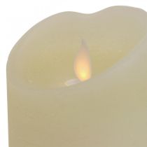 Bougie LED bougie pilier cire blanc chaud Ø7.5cm H10cm