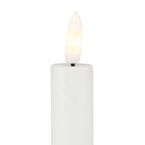 Article Bougies LED avec minuterie bougies bâton vraie cire blanche 25cm 2 pcs