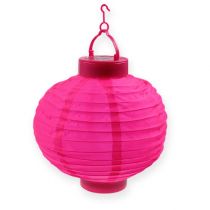Article Lampion LED avec solaire 20cm rose