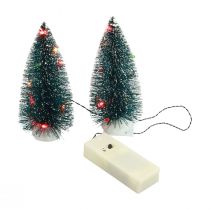 Sapin de Noël LED mini artificiel pour batterie 16cm 2pcs