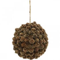 Décoration boule cône mélèze avec cône pour accrocher nature Ø20cm