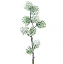 Branche de mélèze artificielle branche décorative verte avec neige L25cm
