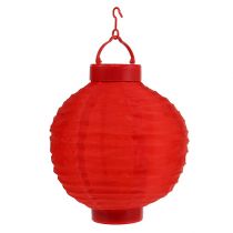 Lampion LED avec solaire 20cm rouge