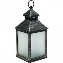 Lanterne LED avec Minuterie Déco Lanterne Vintage Silver H23cm