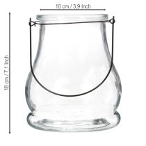Article Lanterne en verre pour une ambiance romantique au jardin ou sur la terrasse, 18 cm