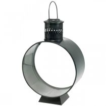 Lanterne décorative ronde, décoration bougie rustique, vent en métal Ø20cm H30cm