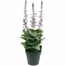 Plante de lavande décorative, pot de lavande méditerranéenne, fleur artificielle violette