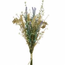 Bouquet de lavande artificielle, fleurs en soie, bouquet champêtre de lavande aux épis de blé et reine des prés