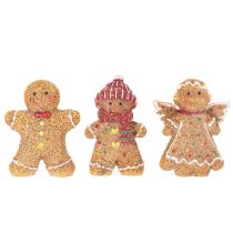 Article Décoration Figurines en Pain d'Épices en Plastique 8 cm Lot de 3