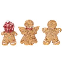 Article Décoration Figurines en Pain d'Épices en Plastique 8 cm Lot de 3