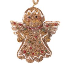 Article Lot de 3 figurines en pain d'épices décoratives à suspendre en résine 7 cm pour Noël
