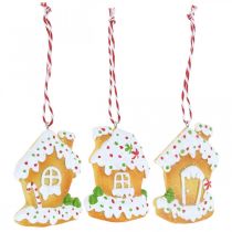 Article Crispy house Décorations pour sapin de Noël maison en pain d'épices H9cm 3 pcs