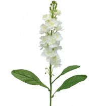 Article Levkoje Fleur artificielle blanche Fleur de tige artificielle 78cm