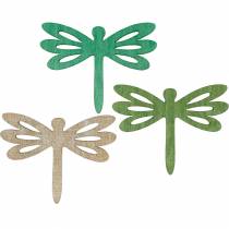 Article Libellules à disperser, décoration d&#39;été en bois, décoration de table verte 48 pcs