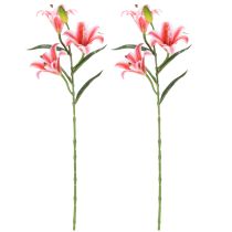 Article Lys artificiel pour une décoration élégante et réaliste dans le salon, 67 cm, lot de 2