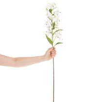 Article Branche fleurie artificielle lys blanc décorative 80 cm