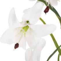 Article Branche fleurie artificielle lys blanc décorative 80 cm