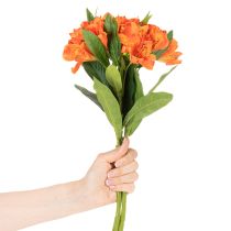 Article Kunstblume Alstroemeria orange 75 cm bouquet décoratif 3 pièces