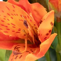 Article Kunstblume Alstroemeria orange 75 cm bouquet décoratif 3 pièces