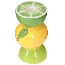 Article Bougeoirs décoratifs en céramique Motifs agrumes H10,5 cm – Lot de 2