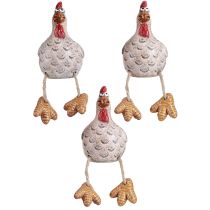 Article Poulet Pâques céramique Figurine bord d'étagère 9,5cm 3pcs