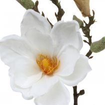 Magnolia blanc fleur artificielle avec bourgeons sur branche déco H40cm