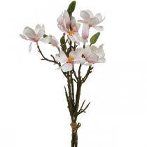 Branches de magnolia artificielles Fleurs artificielles roses H40cm 4pcs en bouquet