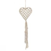 Article Pendentif décoratif en macramé cintre décoratif coeur 17×65cm