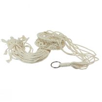 Article Décoration murale suspendue en macramé style bohème Ø12cm H79cm Crème - Pot de fleurs suspendu