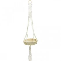 Article Panier suspendu en macramé bol décoratif style bohème Ø23cm H90cm