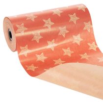 Article Rouleau de papier pour fleurs motif étoiles rouge 25 cm x 100 m