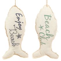 Article Poisson décoratif maritime à suspendre en tissu 34×14,5cm 2pcs