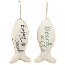 Article Poisson décoratif maritime à suspendre en tissu 34×14,5cm 2pcs