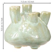 Article Vase Décoration Maritime Corail Optique Vert Clair Ø11.5cm H10cm