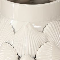 Article Vase Décoration Maritime Vase Métal Coquillages Gris Blanc Ø24cm H31.5cm
