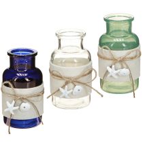 Article Vases bouteille Déco marine avec feutre Lot de 3 H12,5cm