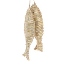 Article Duo de Poissons Décoratifs à Suspendre en Jute et Paille - 32 cm