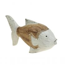 Décoration maritime poisson bois poisson en bois shabby chic 17×8cm