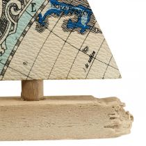 Décoration maritime voilier bateau en bois déco cintre petit H12cm 3pcs