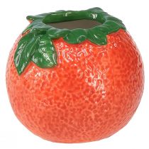 Vase décoratif méditerranéen pot de fleur orange en céramique Ø9cm